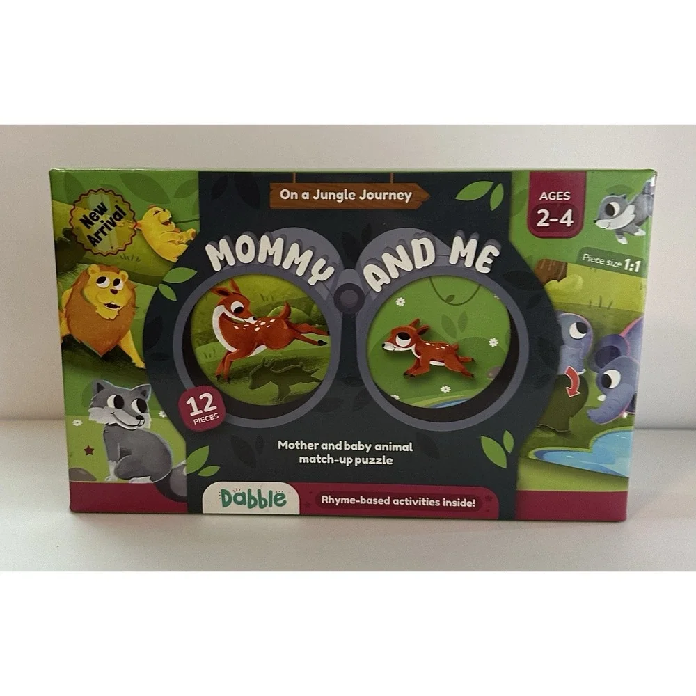 Dabble Mommy and Me Animal Match Up Puzzle Ages 2-4 12 Piece Educational NIP